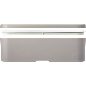 MIYO Renew single layer lunch box, Pebble grey, White (Plastic kitchen equipments)