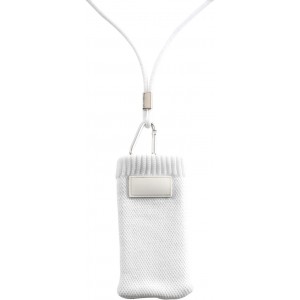 Handyhalter im Socken-Design aus Polyester inklusive Kordel mit Sicherheitsverschluss, Wei