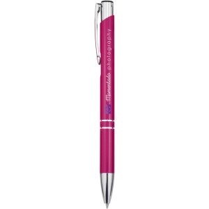 Moneta aluminium click ballpoint pen, Magenta (Metallic pen)