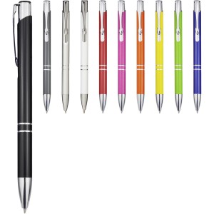 Moneta recycled aluminium ballpoint pen (blue ink), Grey (Metallic pen)