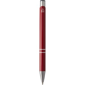 Moneta recycled aluminium ballpoint pen (blue ink), Red (Metallic pen)