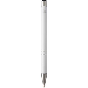 Moneta recycled aluminium ballpoint pen (blue ink), White (Metallic pen)