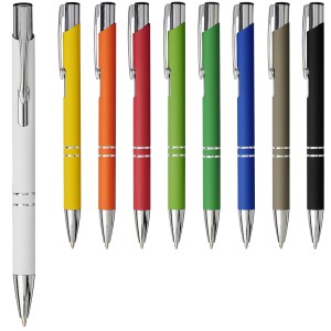 Moneta soft touch click ballpoint pen, grey (Metallic pen)