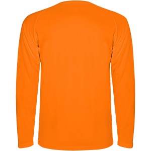 Montecarlo long sleeve men's sports t-shirt, Fluor Orange (T-shirt, mixed fiber, synthetic)