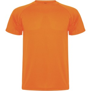 Montecarlo short sleeve kids sports t-shirt, Fluor Orange (T-shirt, mixed fiber, synthetic)