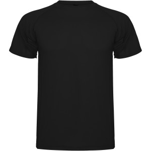 Montecarlo short sleeve kids sports t-shirt, Solid black (T-shirt, mixed fiber, synthetic)