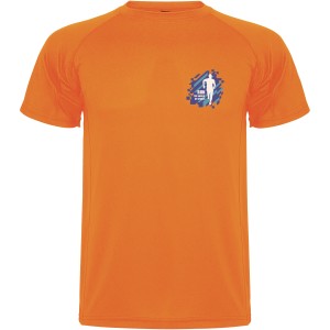 Montecarlo short sleeve men's sports t-shirt, Fluor Orange (T-shirt, mixed fiber, synthetic)