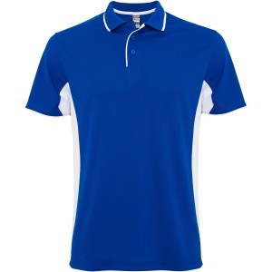Montmelo short sleeve unisex sports polo, Royal blue, White <font size=1>[ENG]</font>