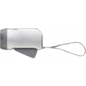 LED-Dynamotaschenlampe aus Kunststoff Tristan, Silber