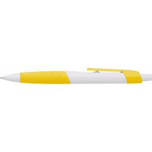 ABS ballpen with rubber grip Devon, yellow <font size=1>[ENG]</font>