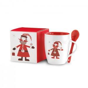 Mug with spoon 250ml, Multicolour (Mugs)