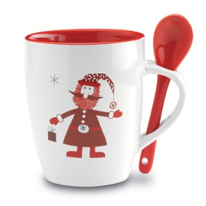 Mug with spoon 250ml, Multicolour (Mugs)