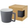 Cali 370 ml ceramic mug with matt finish, White, Matt black