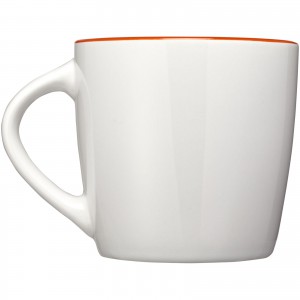 Aztec 340 ml ceramic mug, White,Orange (Mugs)
