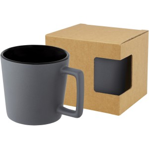 Cali 370 ml ceramic mug with matt finish, Solid black, Matt  (Mugs)