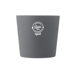 Cali 370 ml ceramic mug with matt finish, White, Matt black (Mugs)