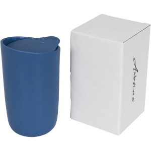 Mysa 410 ml double wall ceramic tumbler, Blue (Glasses)