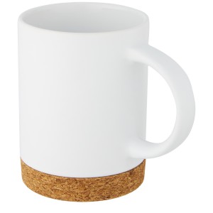 Neiva 425 ml ceramic mug with cork base, White (Mugs)