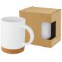 Neiva 425 ml ceramic mug with cork base, White