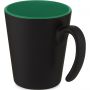 Oli 360 ml ceramic mug with handle, Green, Solid black