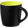 Riviera 340 ml ceramic mug, solid black,Lime