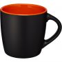 Riviera 340 ml ceramic mug, solid black,Orange