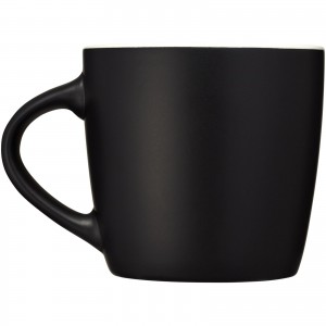Riviera 340 ml ceramic mug, solid black,White (Mugs)