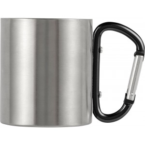 Stainless steel double walled mug Nella, black (Mugs)