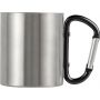 Stainless steel double walled mug Nella, black