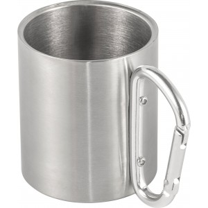 Stainless steel double walled mug Nella, silver (Mugs)