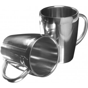 Stainless steel double walled mugs Naya, silver (Mugs)