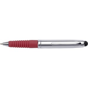 Ballpen suitable for capacitive screens, red (Multi-colored, multi-functional pen)