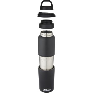 MultiBev vacuum insulated stainless steel 500 ml bottle and 350 ml cup, Solid black (Sport bottles)