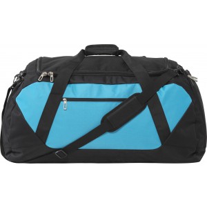 Sporttasche 'Bicolor' aus Poylester, Schwarz/Hellblau