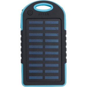 Rubberized ABS solar power bank Arin, blue <font size=1>[ENG]</font>