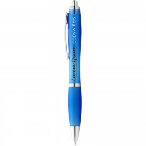 Nash ballpoint pen with coloured barrel and grip, aqua blue (Plastic pen)