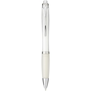 Nash ballpoint pen with coloured barrel and grip, White (Plastic pen)