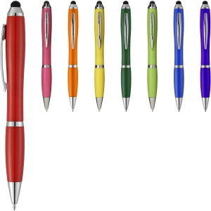 Nash coloured stylus ballpoint pen, Red (Plastic pen)