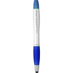 Nash stylus ballpoint pen and highlighter, Silver,Royal blue (10658101)