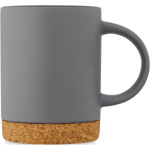 Neiva 425 ml ceramic mug with cork base, Grey (Mugs)