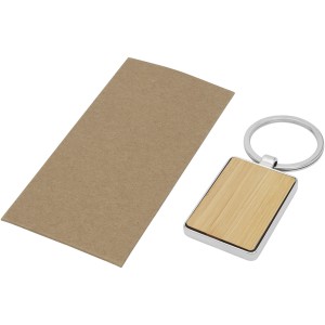 Neta bamboo rectangular keychain, Wood (Keychains)