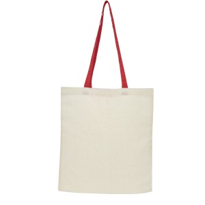 Nevada 100 g/m2 cotton foldable tote bag, Natural, Red (cotton bag)