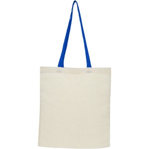 Nevada 100 g/m2 cotton foldable tote bag, Natural, Royal blue (cotton bag)