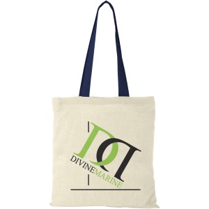 Nevada 100 g/m2 cotton tote bag with coloured handles, Natur (cotton bag)