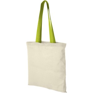 Nevada 100 g/m2 cotton tote bag with coloured handles, Natur (cotton bag)