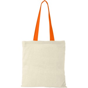 Nevada 100 g/m2 cotton tote bag with coloured handles, Natur (cotton bag)