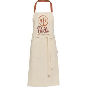 Nia 200 g/m2 recycled cotton apron, Brick (Kitchen textile)