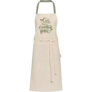 Nia 200 g/m2 recycled cotton apron, Heather green (Kitchen textile)