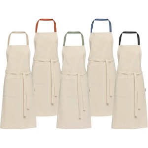 Nia 200 g/m2 recycled cotton apron, Oatmeal (Kitchen textile)