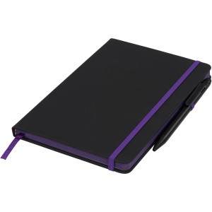 Noir Edge medium notebook, solid black,Purple (Notebooks)